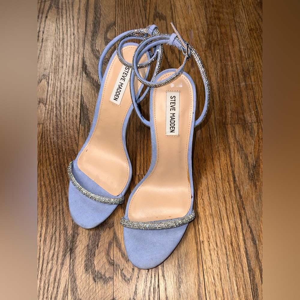 Steve Madden Lavender Heels with Rhinestone Accents